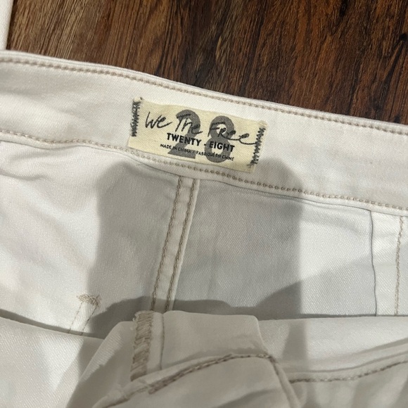 We The Free Cream Flare Jeans NWOT Size 28 Bell Bottom Flare Brown Stitching - Picture 2 of 3